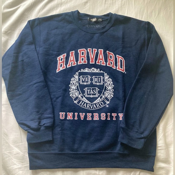 Missguided Navy Harvard Sweatshirt - Size Small - Picture 1 of 4